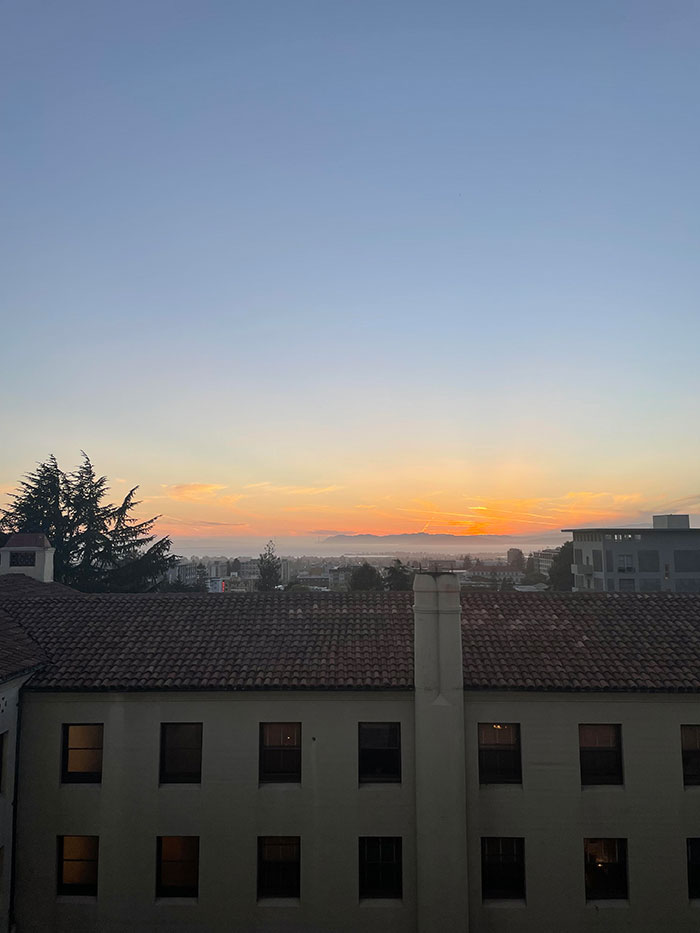 View of San Francisco sunset from Berkeley campus