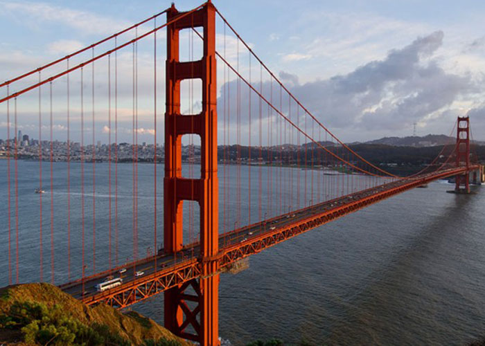 Photo of the Golden Gate Bridge overlooking San Francisco