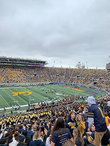Cal football stadium during a game