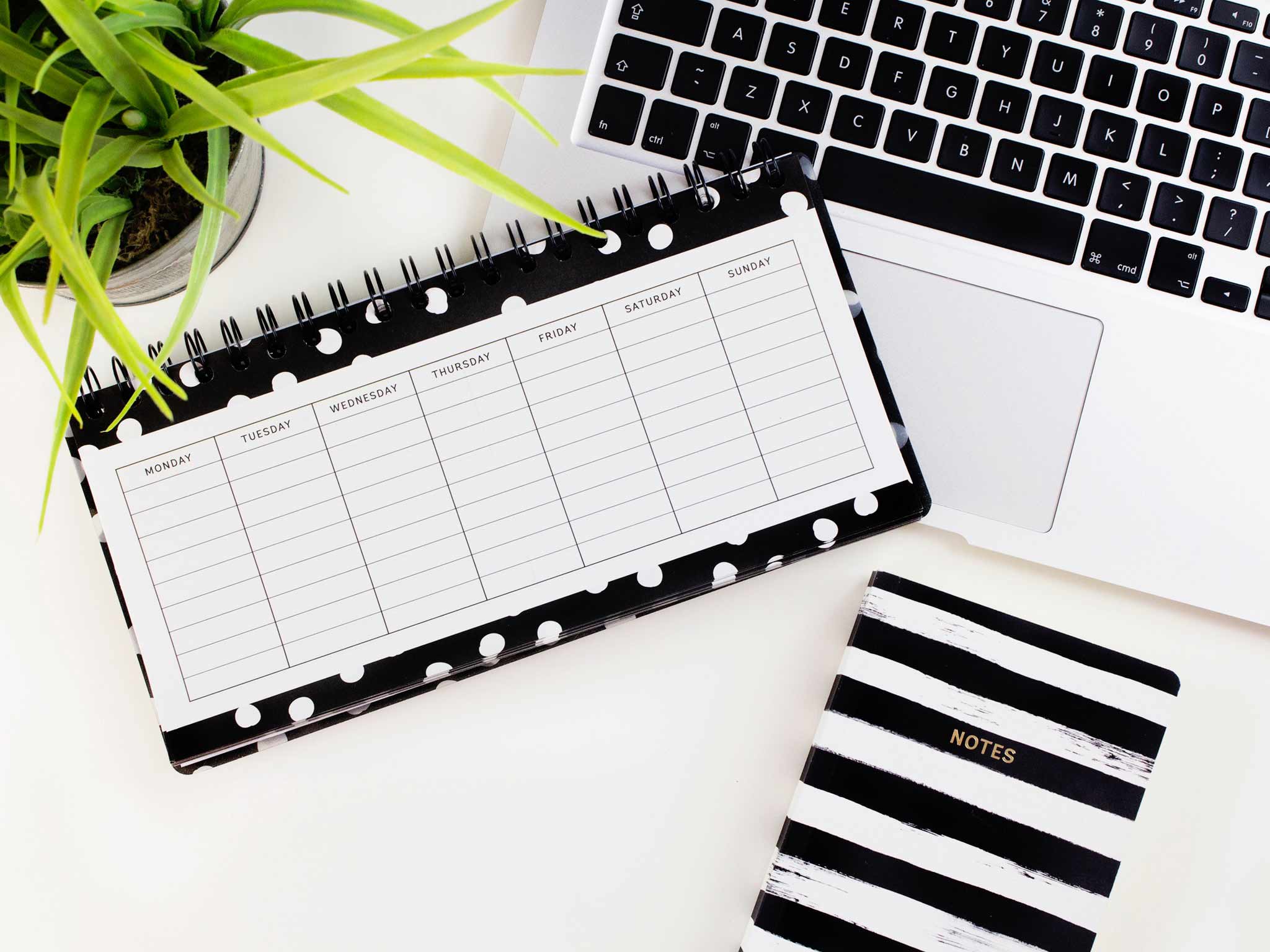 A calendar on a desk