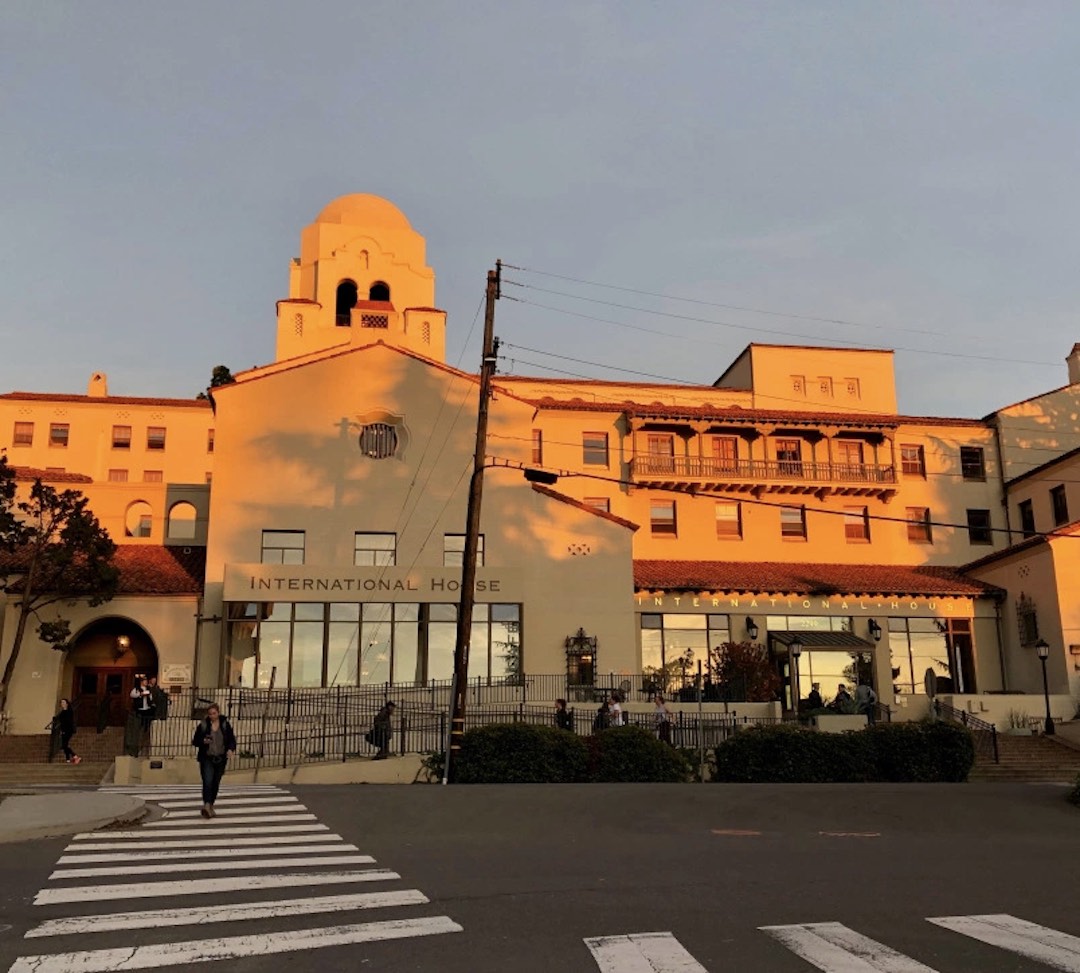 A view of the International House on the UC Berkeley campus, taken right before sunset 