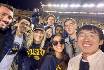 Hannah Boettge and friends attending a Berkeley Cal football game