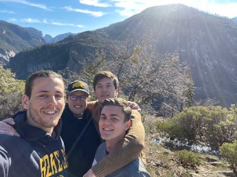 Christian Johnsrud with friends and yosemite