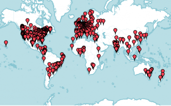 Map of data analytics meetups worldwide