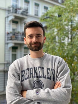 Headshot of Lucas Mortier wearing a Berkeley sweatshirt