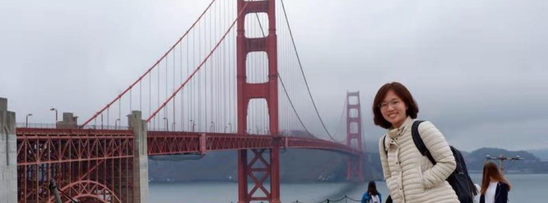 BHGAP student Iris Ye visits the Golden Gate Bridge in San Francisco