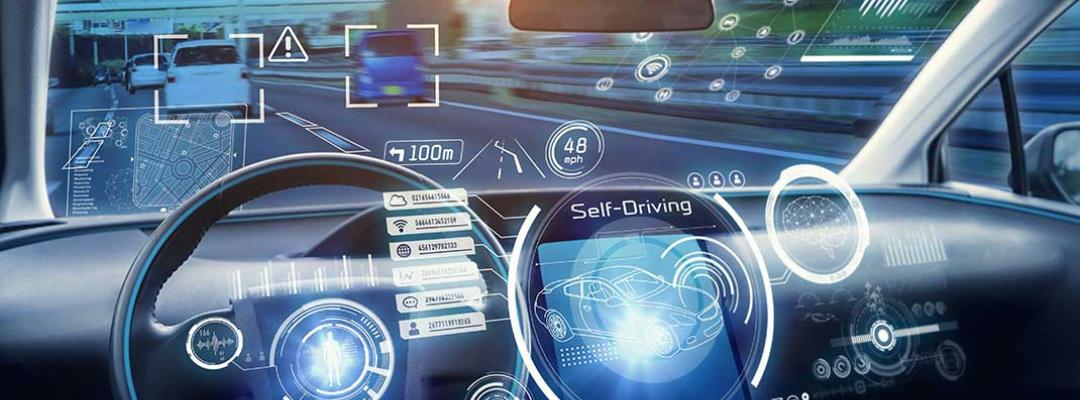 Inside look at dashboard of an autonomous car