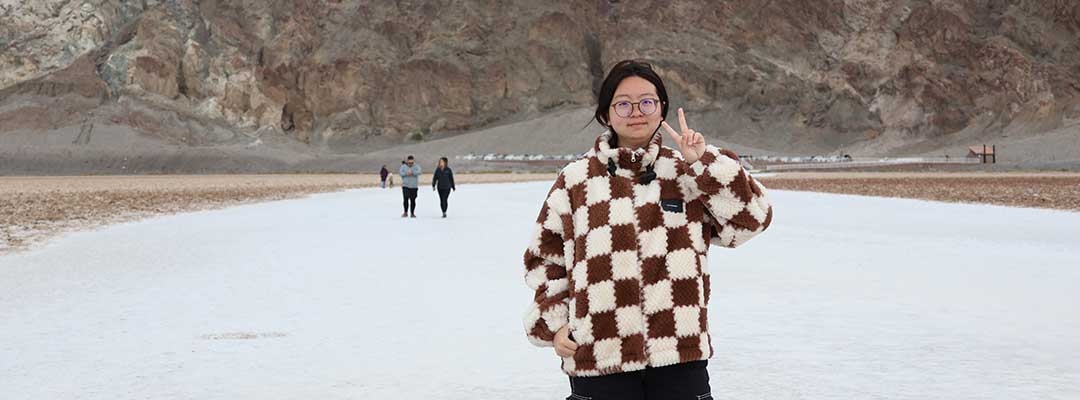 Photo of Jiayue Tang at the Salt Flats