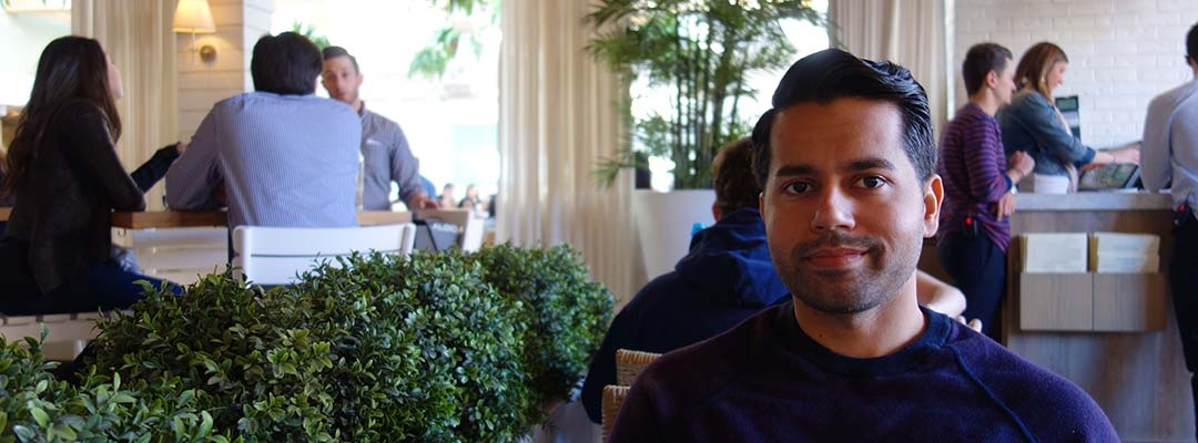 Khizar Sultan at the restaurant where the interview took place