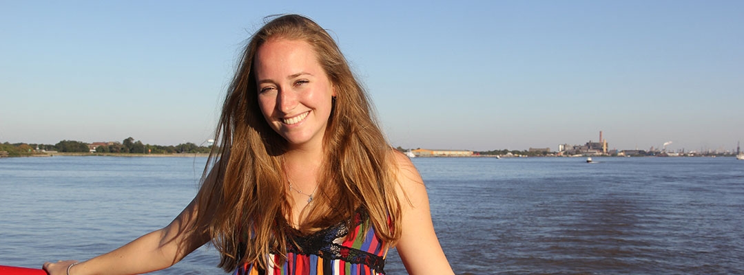 Berkeley Global Program alumna Nicola Schreyer by the water
