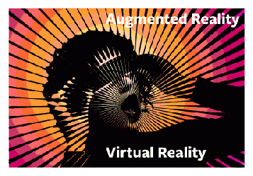 graphic of woman wearing virtual reality glasses