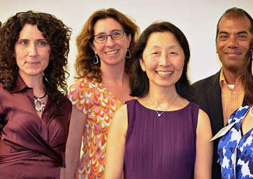 Pictured from left: Aubrey Uresti, Marianna Lenoci, Andrea DuBrow, Diana Wu (Dean), Ramu Nagappan (Assistant Dean) and Helena Weiss-Duman.