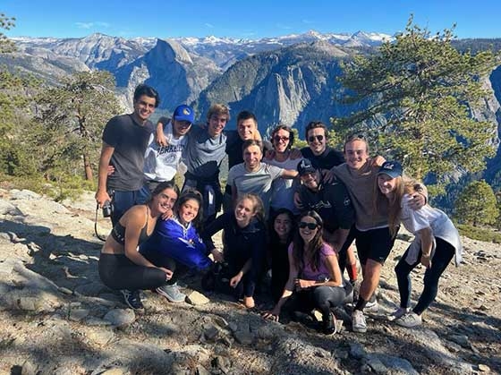 Marcelo Reis and fellow classmates at Yosemite National Park