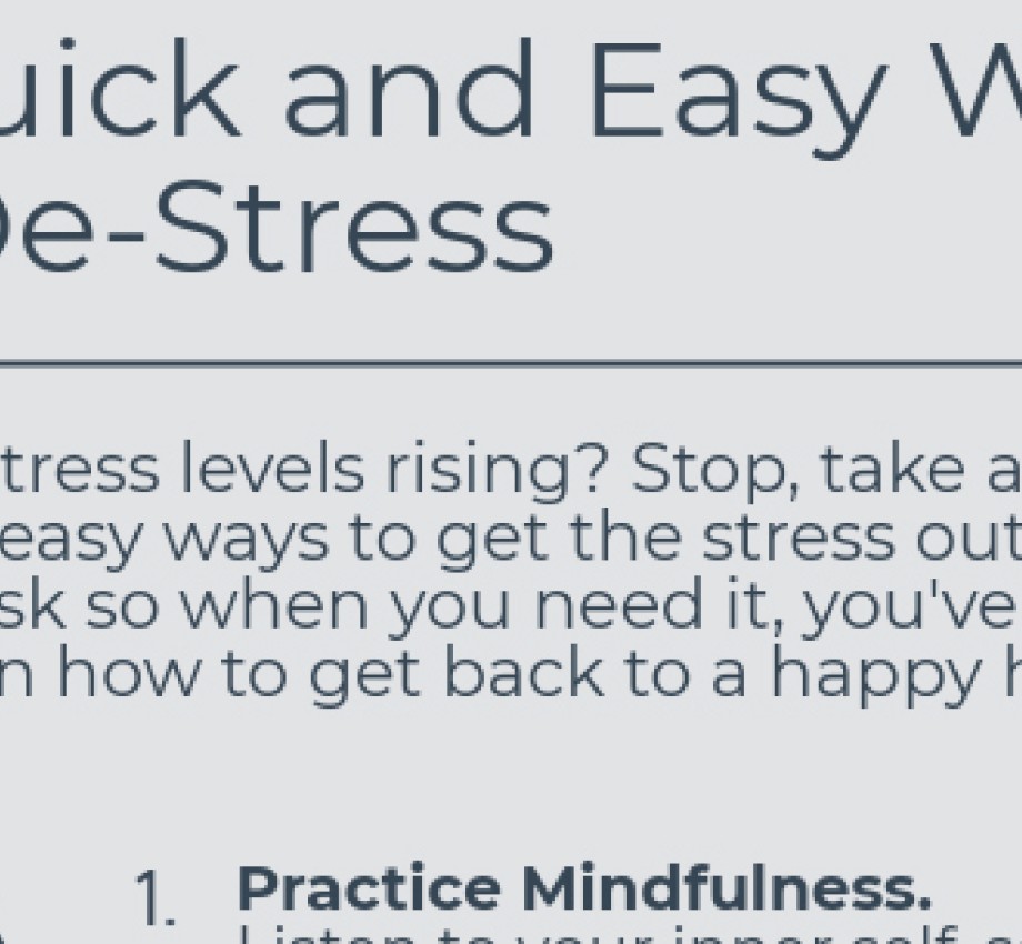 5 quick and easy ways to de-stress title and opening paragraph for mental health tips