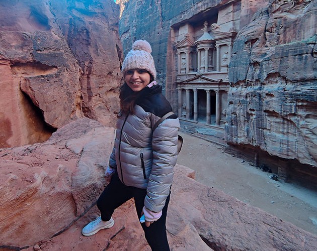 Sakshi Jain poses in a cavern