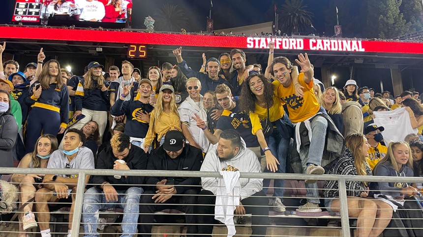 Harry Kenworthy and friend getting ready to watch a Cal Bears football game