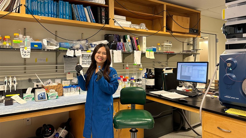 Jeongseo Kim inside a Berkeley science lab