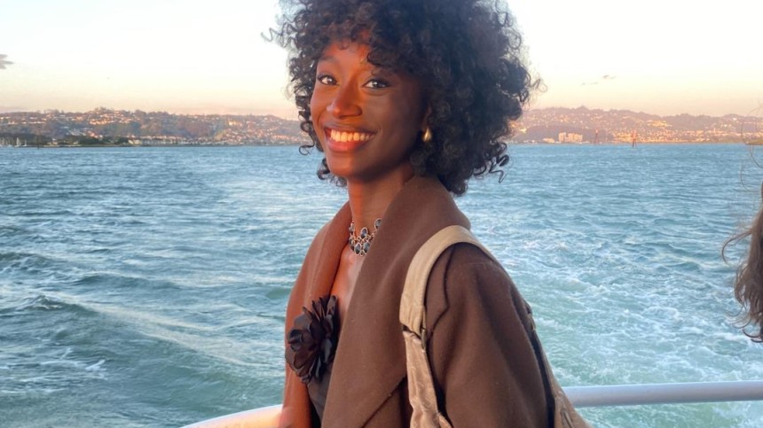 Mariane Iman Ndiaye on a boat on the San Francisco Bay