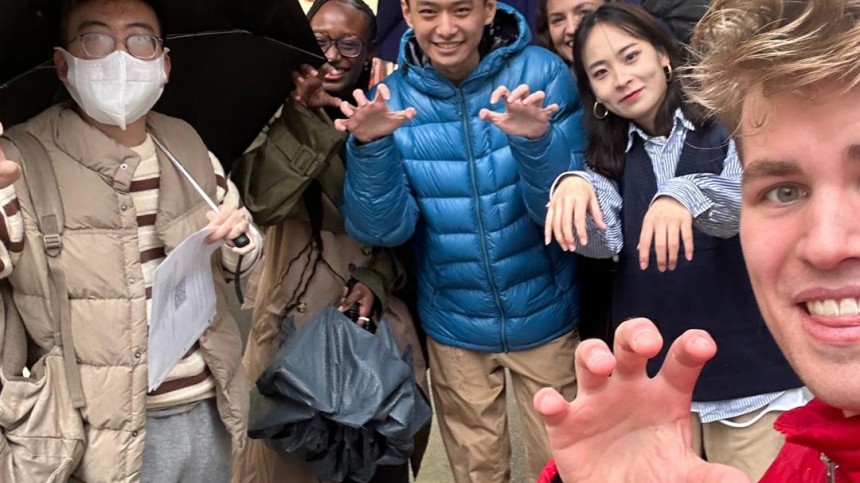 Mariane Iman Ndiaye and other visiting students exploring San Francisco China Town