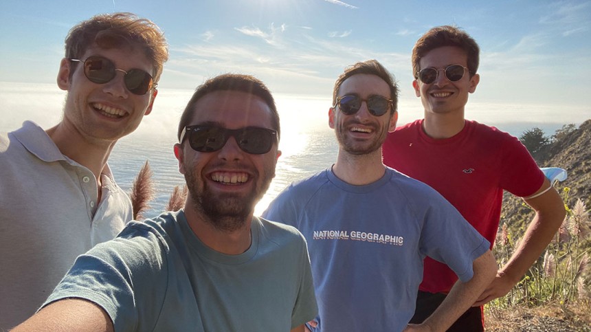  Hugo and friends taking a selfie during one of their myriad adventures beyond Berkeley