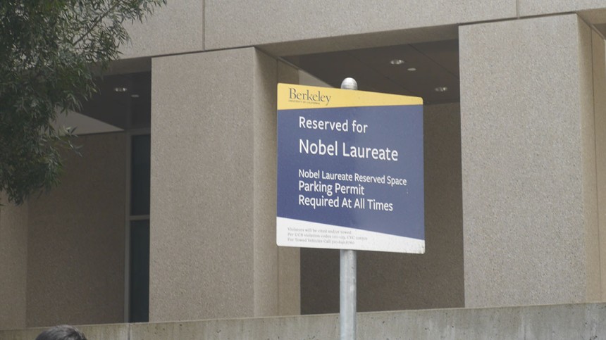 Nobel Parking, a famous spot at Berkeley, is a rare honor bestowed that only Nobel Prize Laureates can access.